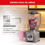 Liquidificador Arno Powermax 1400W XXL LN87, Cinza Esverdeado, com 6 Lâminas Powelix Pro, Copo de 2.25L, Tecnologia Autolock Anti Vazamento e Limpeza Fácil, 110V - Imagem 6