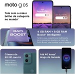 Smartphone Motorola Moto g05-256GB 12GB (4GB RAM + 8GB Ram Boost) e Camera 50MP com AI Bateria de 5200 mAh Tela 6.7" com Superbrilho - Verde - Imagem 4