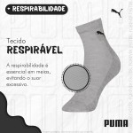 Kit 03 Pares Meia Cano Médio Puma Respirável Feminina - Imagem 3
