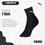 Kit 03 Pares Meia Cano Médio Puma Respirável Feminina - Imagem 5