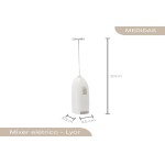 LYOR - Mini Mixer Misturador Elétrico para Bebidas - Inox e Plástico Branco - Eficiente e Compacto para Batidas e Misturas Rápidas - Imagem 4