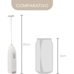 LYOR - Mini Mixer Misturador Elétrico para Bebidas - Inox e Plástico Branco - Eficiente e Compacto para Batidas e Misturas Rápidas - Imagem 5