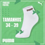 Kit 3 Pares de Meia Puma Feminina Cano Curto Academia Esportiva Original - Imagem 7