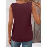 Camiseta regata feminina, sem mangas, caimento solto, colete de praia, casual, camiseta - Imagem 4