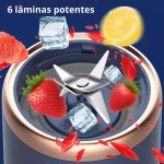 Liquidificador Portátil Recarregável USB - Mixer Juice 400ML com Copo Integrado (Lilás) - Imagem 5