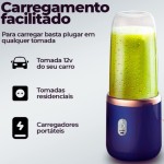 Liquidificador Portátil Recarregável USB - Mixer Juice 400ML com Copo Integrado (Lilás) - Imagem 8