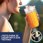 Liquidificador Portátil Recarregável USB - Mixer Juice 400ML com Copo Integrado (Lilás) - Imagem 9