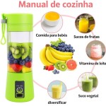 Liquidificador Portátil 420ml Mini Mixer Recarregável USB – Coqueteleira Elétrica 6 Lâminas, Sem Fio, Garrafa Squeeze com Tampa – Para Suco, Vitaminas e Coquetéis (Verde) - Imagem 3