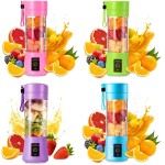 Liquidificador Portátil 420ml Mini Mixer Recarregável USB – Coqueteleira Elétrica 6 Lâminas, Sem Fio, Garrafa Squeeze com Tampa – Para Suco, Vitaminas e Coquetéis (Verde) - Imagem 5