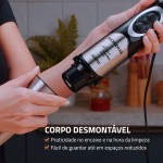 MONDIAL Mixer Turbo Inox, Preto/Inox, 500W, 110V - M-16-BI - Imagem 6