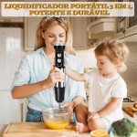 Mixer 5 em 1, Mixr 5 em 1 1000W, Míxer Inox 220V, Mix 5 em 1, Mixer Portatil, Copo Medidor de 800ml, Mix Processador - Imagem 6