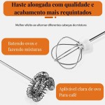 Mini Mixer Portátil MTS, Misturador, Espumador de bebidas, Recarregável USB, Sem fio, Batedor Ovos Elétrico, 2 em 1, Haste em inox, 3 velocidades, para Shakes,Whey, Fuê, Multiuso. - Imagem 5