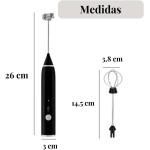 Mini Mixer Portátil MTS, Misturador, Espumador de bebidas, Recarregável USB, Sem fio, Batedor Ovos Elétrico, 2 em 1, Haste em inox, 3 velocidades, para Shakes,Whey, Fuê, Multiuso. - Imagem 8