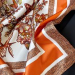 Bandanas de cabelo de seda para mulheres, lenços de cabeça para dormir, lenço de cetim para pescoço, faixa quadrada 89 cm - Imagem 3