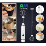 Mixer Elétrico Portátil 3 Velocidades Sem Fio – Fuê Inox USB Recarregável para Café, Cappuccino, Ovos e Bebidas – Mini Batedor de Espuma - Imagem 3