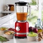Ariete 585, Liquidificador Linha Moderna, Copo de Vidro 1.5 L, 4 Lâminas de Aço Inoxidável, 4 Velocidades + Pulso, 1000 Wats - 127V, Vermelho - Imagem 4
