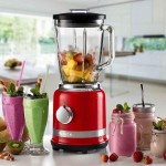 Ariete 585, Liquidificador Linha Moderna, Copo de Vidro 1.5 L, 4 Lâminas de Aço Inoxidável, 4 Velocidades + Pulso, 1000 Wats - 127V, Vermelho - Imagem 6