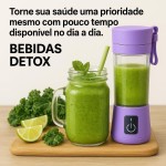 Mini Liquidificador Portátil Recarregável – Shake Rápido Onde Estiver | Ideal para Suco, Detox, Pré-Treino, Trabalho e Academia - Imagem 6