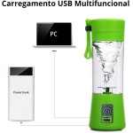 Mini Liquidificador Garrafa Portátil Mixer Juice Para Shake USB Recarregável 6 Lâminas Cup Coqueteleira Eletrica Sem Fio Frutas Whey Suco Academia Premium Marca LC Pagotti (ROXO) - Imagem 6