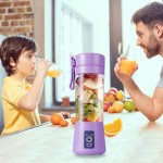 Mini Liquidificador Portatil para Shake Suco com Cabo USB Recarregável Mixer 6 Lâminas Copo 380 ml Academia Whey Vitamina Juice Cup TAMO (VERDE) - Imagem 3