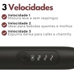 Mixer Elétrico Portátil Recarregável para Café e Bebidas, 3 Velocidades com 2 Batedores de Aço Inoxidável, Espumador de Leite, Batedeira para Ovos, USB Incluso - Imagem 6