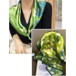 Cachecóis femininos de seda e pescoço de cabeça de 69,8 cm lenço bandana para mulheres - Imagem 3