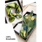 Cachecóis femininos de seda e pescoço de cabeça de 69,8 cm lenço bandana para mulheres - Imagem 6