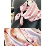 Cachecol quadrado de cetim tipo seda 70 x 70 cm - lenço de cabeça para dormir e bolsa para mulheres, bandana de cabelo leve - Imagem 4