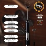 Misturador Bebidas Ovos Mini Mixer Fuê Forte Portátil Elétrico Recarregável (Preto) - Imagem 7