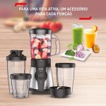 Arno Liquidificador Actimix To Go Inox com Jarra Portátil Limpa Fácil, 3 Copos Extras e 2 Velocidade LQ01-220V - Imagem 4