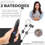 Mixer Portátil Recarregável USB Inox Misturador Bebidas Shaker Batedor Ovos Fuê Café Whey Leite Cappuccino Leve Potente Prático Premium Sem Fio 3 Velocidade - Imagem 4
