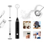 Mixer Portátil Recarregável USB Inox Misturador Bebidas Shaker Batedor Ovos Fuê Café Whey Leite Cappuccino Leve Potente Prático Premium Sem Fio 3 Velocidade - Imagem 9