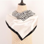 Lenços de cabeça quadrados grandes de cetim de 89 cm, bandanas para mulheres, lenço de cabeça estampado na moda, como lenços de cabelo de seda para mulheres, xaile - Imagem 3