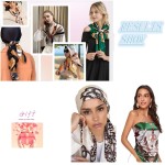 Lenços de cabeça quadrados grandes de cetim de 89 cm, bandanas para mulheres, lenço de cabeça estampado na moda, como lenços de cabelo de seda para mulheres, xaile - Imagem 5