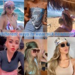 Lenços de cabeça quadrados grandes de cetim de 89 cm, bandanas para mulheres, lenço de cabeça estampado na moda, como lenços de cabelo de seda para mulheres, xaile - Imagem 6