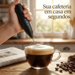 Espumador de Leite Elétrico e Mixer Portátil USB Recarregável – 3 Velocidades Potentes com 2 Cabeças (Mola e Fouet) – Batedor em Inox para Café, Cappuccino, Shakes e Ovos - Imagem 3