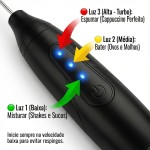Espumador de Leite Elétrico e Mixer Portátil USB Recarregável – 3 Velocidades Potentes com 2 Cabeças (Mola e Fouet) – Batedor em Inox para Café, Cappuccino, Shakes e Ovos - Imagem 5