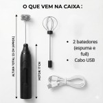 Espumador de Leite Elétrico e Mixer Portátil USB Recarregável – 3 Velocidades Potentes com 2 Cabeças (Mola e Fouet) – Batedor em Inox para Café, Cappuccino, Shakes e Ovos - Imagem 6
