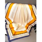 Cachecóis femininos de seda e pescoço de cabeça 89 cm lenço bandana para mulheres - Imagem 3