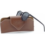 Óculos de Sol Polo London Club REDONDO, Unissex, Casual com Proteção UVA/UVB kit contém Case Couro ECO, VA5097 PRETO - Imagem 5