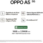 Smartphone OPPO A5 5G 256GB 8GB Ram IP65 50MP AI Câmera Bateria 6000mAh NFC Verde - Imagem 7