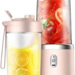 Liquidificador Portátil Recarregável USB - Mixer Juice 400ML com Copo Integrado (Rosa)