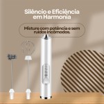 Mixer Misturador Batedor Portátil Sem Fio Para Misturar Líquido Mexer Ovo Recarregável Usb 2 em 1 (PRETO) - Imagem 3