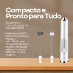 Mixer Misturador Batedor Portátil Sem Fio Para Misturar Líquido Mexer Ovo Recarregável Usb 2 em 1 (PRETO) - Imagem 7