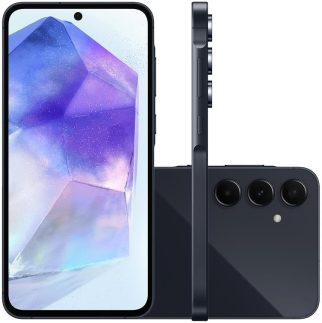 Samsung Galaxy A55 5G, Câmera Tripla Traseira de até 50MP, Selfie de 32MP, Nightography, Apagador de objetos, Design em metal e vidro, IP67, Super AMOLED 6.6" 120Hz Vision Booster, 128GB - Azul Escuro