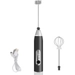 Misturador Bebidas Ovos Mini Mixer Fuê Portátil Elétrico Recarregável Sem Fio (Preto) - Imagem 7