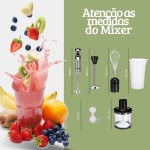Mixer Processador Misturador Moedor Carne 5 Em 1 1000W (PRATA 110V) - Imagem 4