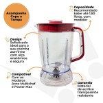 Copo p/Liquidificador Arno Power Max 1000W Sangel Vermelho - Imagem 2