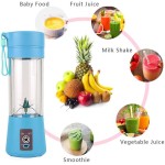 Mini liquidificador portátil, misturador de frutas de tamanho pessoal elétrico USB caneca de espremedor recarregável máquina de mistura de frutas Baby Travel 380 ml, seis lâminas - Imagem 4