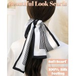Lenço de cabeça para mulheres 150 cm moda lenços longos de pescoço de cabelo para bolsa - Imagem 3
